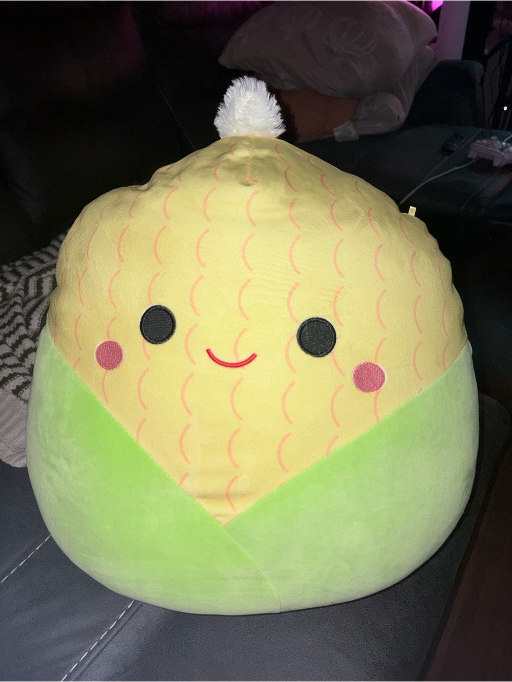 Squishmallows Yellow Corn Plush with Light Green Husk